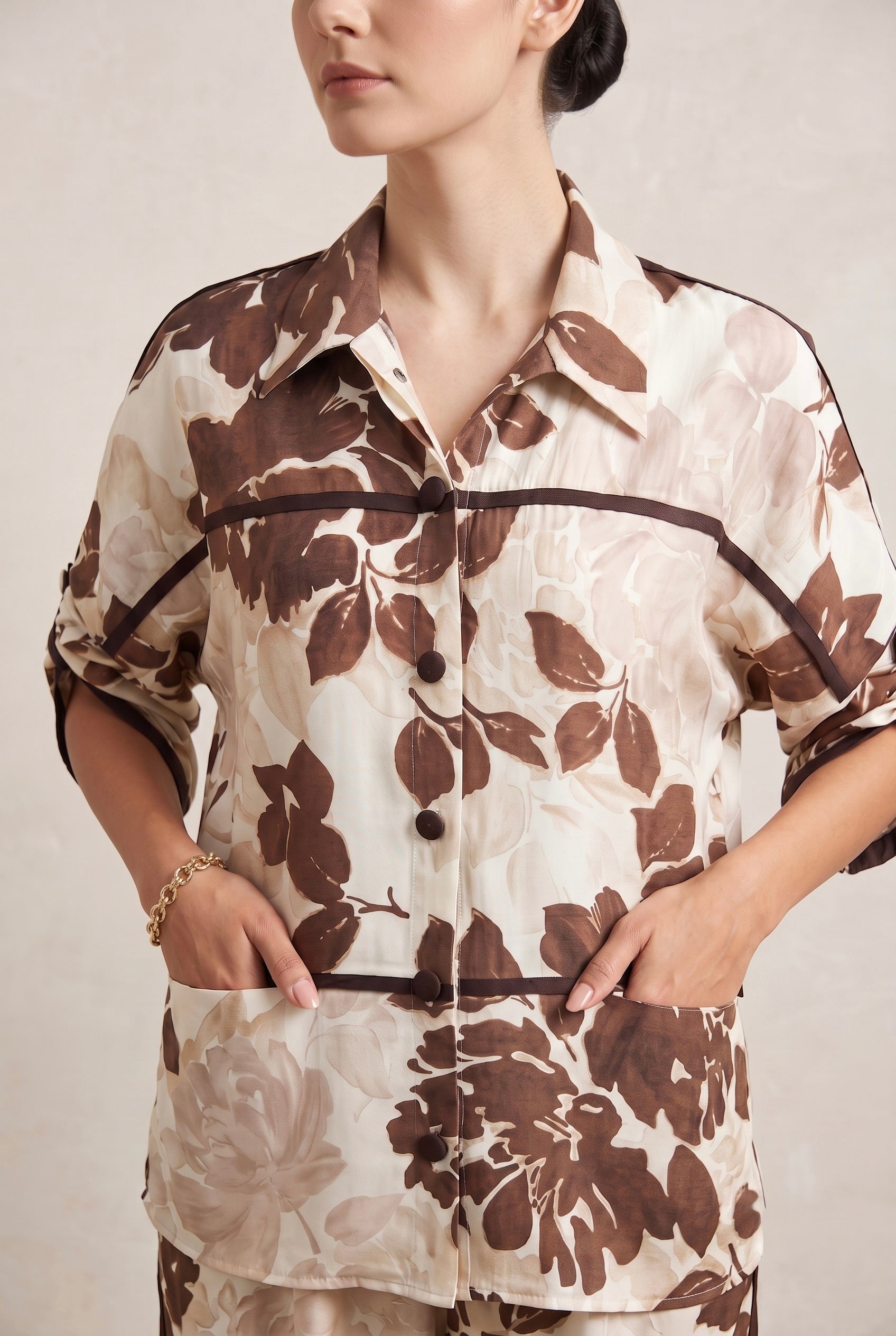 Brown Floral Oversized