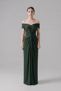 Emerald Draped Corset Gown