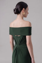 Emerald Draped Corset Gown