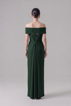 Emerald Draped Corset Gown