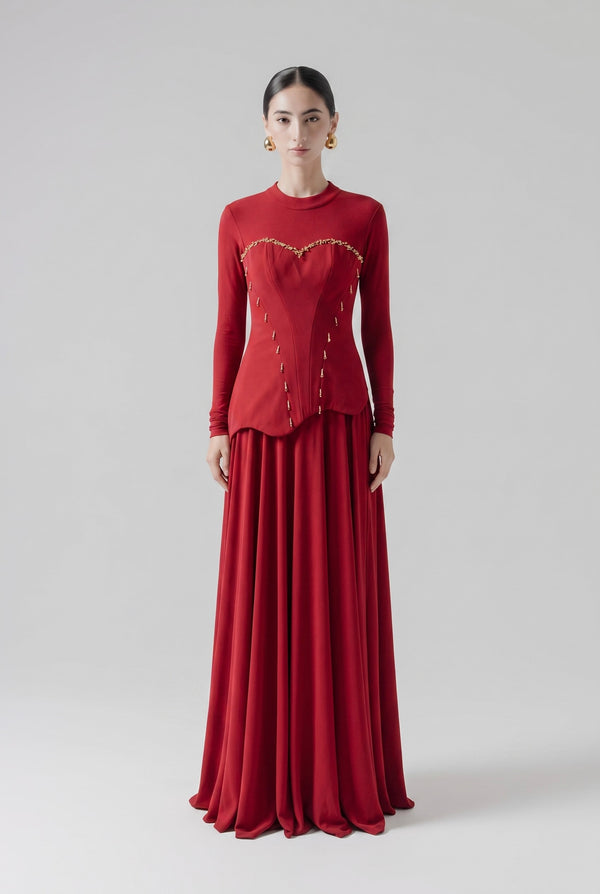 Rubina Beaded Corset Gown