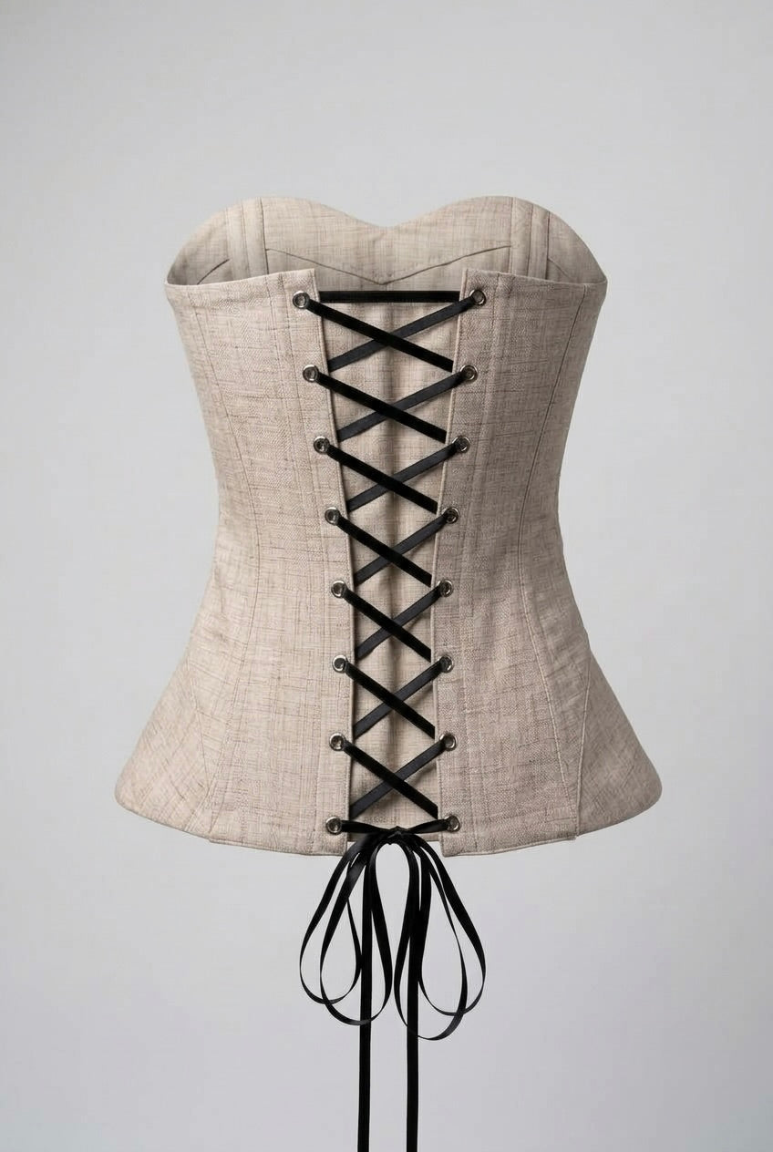 Nude & Noir ribbon lace corset