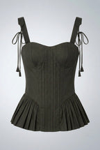 Olive Pintuck Corset