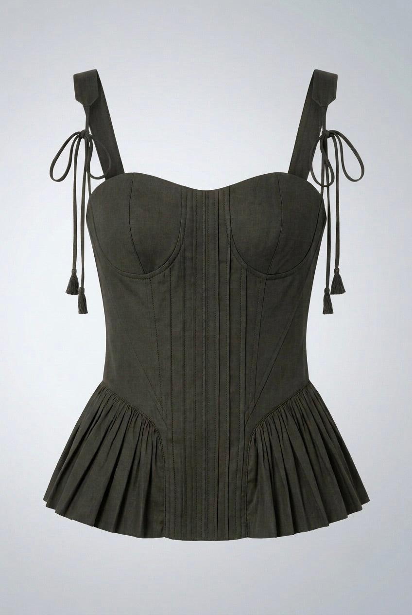Olive Pintuck Corset